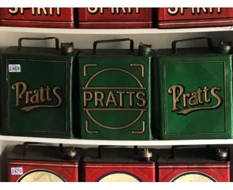 Three Vintage hand painted Petroleum cans Pratts  (3)