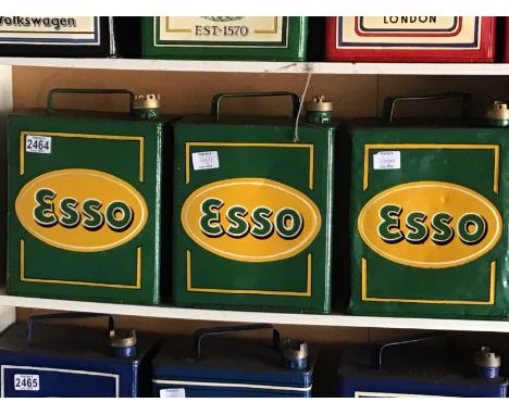 Three Vintage hand painted Petroleum Cans Esso (3)