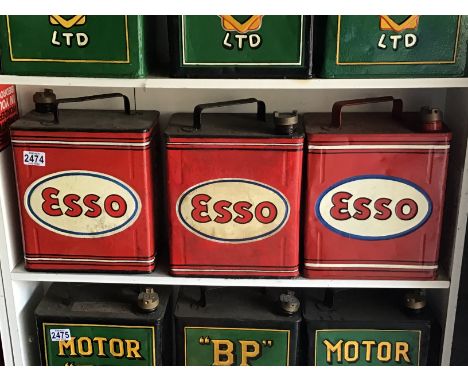 Three Vintage hand painted Petroleum Cans Esso (3)