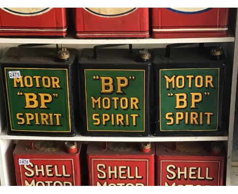 Three Vintage hand painted Petroleum cans Motor spirit  BP(3)