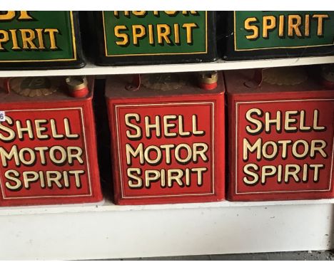 Three Vintage hand painted Petroleum Shell Motor Spirit  (3)