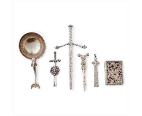 A collection of Scottish provincial silver to include, an Alexander Ritchie letter opener, stamped IONA AR and registration n