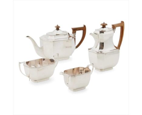 A matched 1930s four piece tea service. James Ramsay of Dundee, Sheffield 1934/5, comprising water pot, teapot, twin handled 