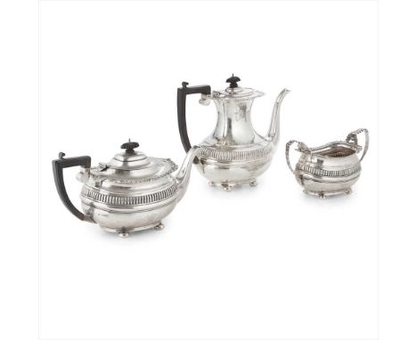 A matched three piece tea service George Nathan &amp; Ridley Hayes, Chester 1902/03, comprising a coffee pot, teapot and twin