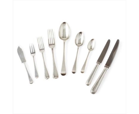 A collection of flatware various makers and marks, all of Old English Feather Edge pattern, comprising sixteen tablespoons, t