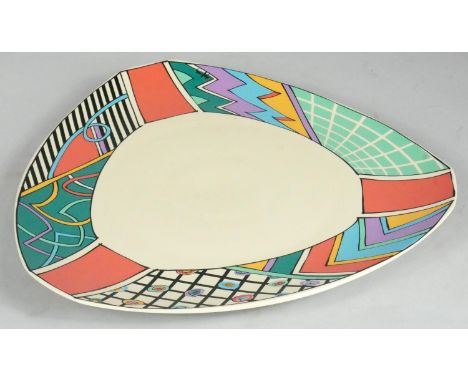 Dorothy Hafner for Rosenthal - a Studio Line Flash design ceramic cake plate/charger, inspired by Memphis Group Design. Maker