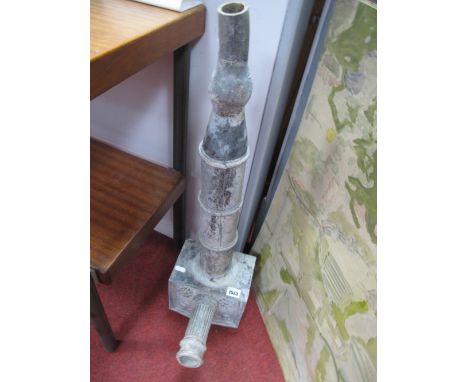 A Georgian Period Lead Water Hopper, decorated with scrolls and floral roundels, 74cm.