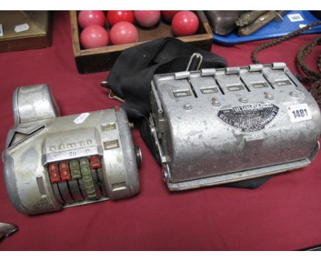 A Bus Conductor's Ticket Machine by Bell Punch Company Ltd, London; together with another by A.B. Almen, Sweden. (2)