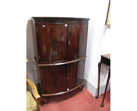 Beresford and Hicks Mahogany Bow Front Cocktail Cabinet.