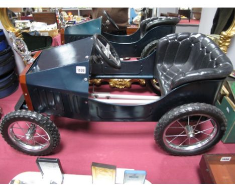 A Vintage Style Scratch Built Pedal Car; together with a c.1930's RAC chrome bonnet badge with enamel union jack.