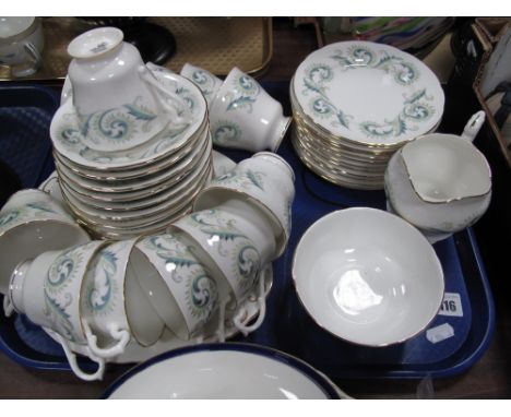 A Royal Standard Bone China Tea Service in the 'Garland' Pattern, comprising bread and butter plate, twelve each tea plates, 