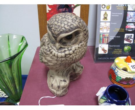 A Poole Stoneware Barn Owl, designed by Barbara Linley Adams, signed and impressed to base, 18cm high; together with six Barb