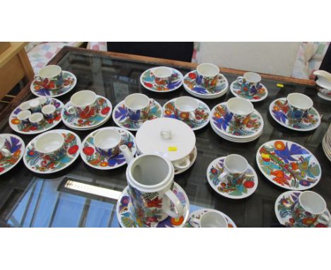 A Villeroy and Boch Acapulco part tea and coffee service, tureen, egg cups and other items