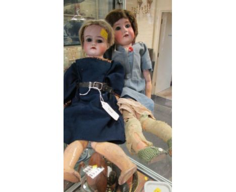 A William Goebel bisque head doll, and one other doll