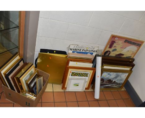 A QUANTITY OF PICTURES AND PRINTS ETC, to include a number of amateur watercolour paintings by J. Clews, subjects include lan