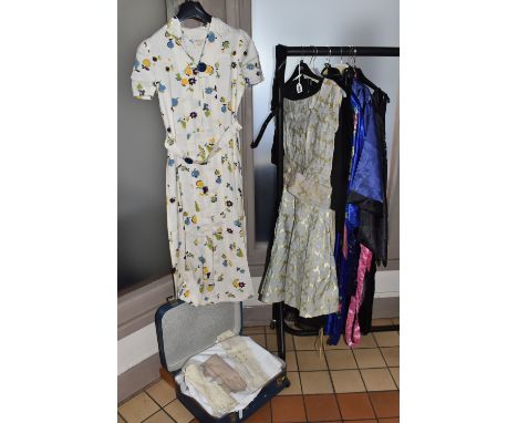 A COLLECTION OF VINTAGE CLOTHES, to include two pairs of leather gloves one pair say Morley and size 32, a pair of leather Ta