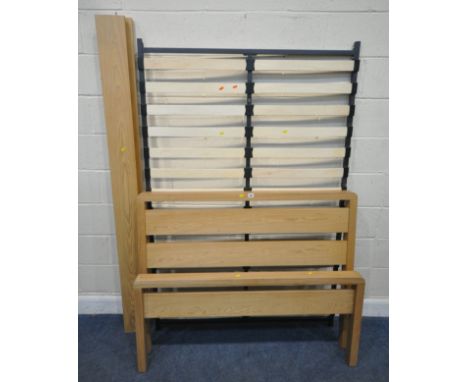 A MODERN 4FT BEDSTEAD, with siderails, slats and bolts, condition report: overall good condition