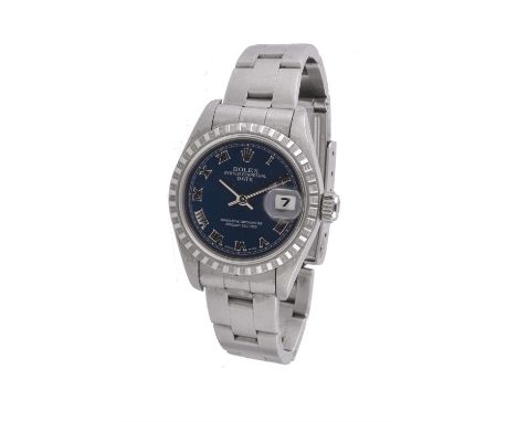 Rolex, Oyster Perpetual Date, Ref. 79240, Lady's stainless steel bracelet watch, no. Y127336, circa 2002Movement: Cal. 2235, 