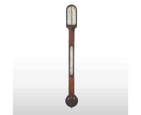 A Victorian rosewood cased stick barometer, 92cm high