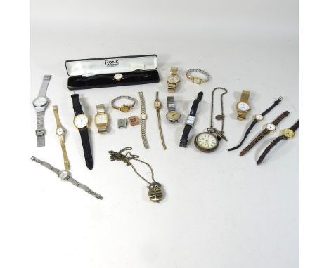 A collection of vintage and later wristwatches
