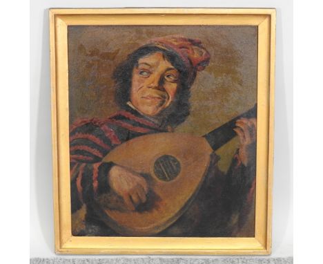 After Franz Hals, 19th century, The Lute Player, oil on board, 40 x 34cm