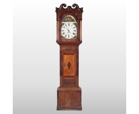 A 19th century oak cased longcase clock, the painted dial signed Thos Glase, Bridgnorth, 194cm high