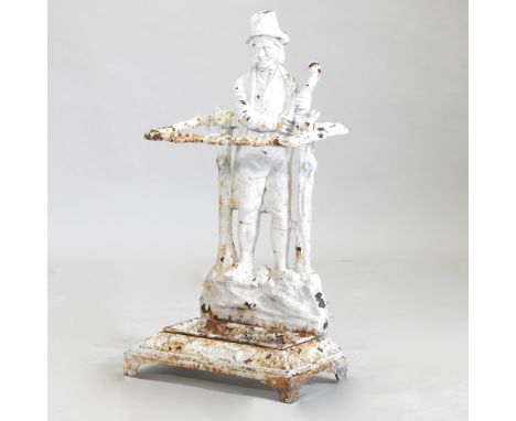 A Victorian white painted cast iron stick stand, 74cm high