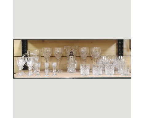 A collection of cut glass, to include crystal, together with a modern barometer