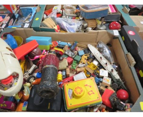 Two trays of vintage toys and collectables 