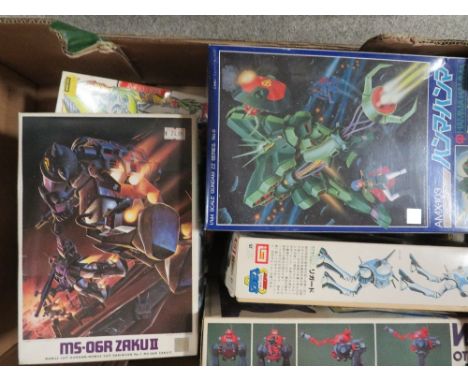 Eight boxed Ban Dai model kits to include 1:100 scale, 1:72 scale etc