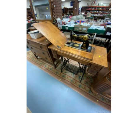 A vintage treadle Singer sewing machine 