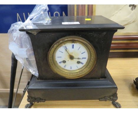 A small slate mantle clock A/F 