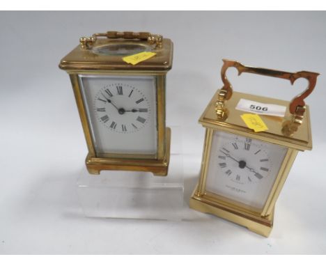 A vintage carriage clock by Taylor &amp; Bligh together with another A/F 