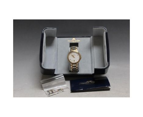 A MAIRICE LACROIX BI-COLOUR WRIST WATCH, with box, paperwork and spare links, Dia 3.5 cm