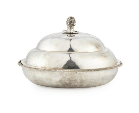 A George III silver vegetable dish and coverWilliam Frisbee, London, 1799, of circular form, the domed cover almost certainly