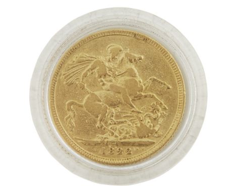 GB - A 1822 sovereignLaureate head portrait, St George design, all as issued