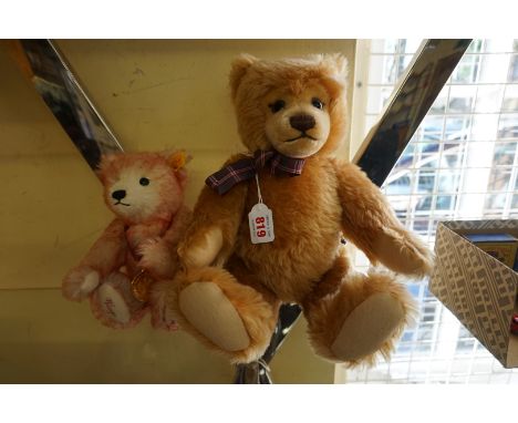 Steiff:&nbsp;a 15" rose brown mohair musical bear; together with a Steiff 'Virgo' zodiac bear. (2) 