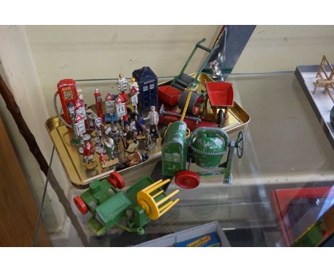 Vintage Diecast:&nbsp;a collection of vintage diecast and lead toys, to include: a Matchbox cement mixer; Dinky lawnmower; wh