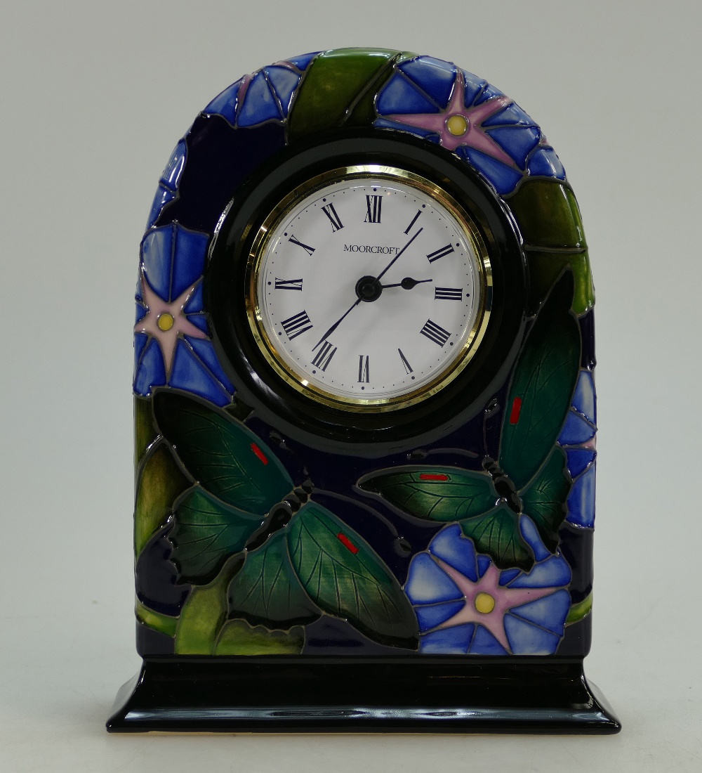 Moorcroft limited edition Bellbind clock height 19cm