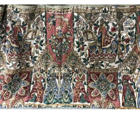 A medieval style Halberd and a tapestry 