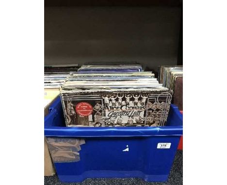 Three crates of LP records - The Beatles, Rolling Stones etc 