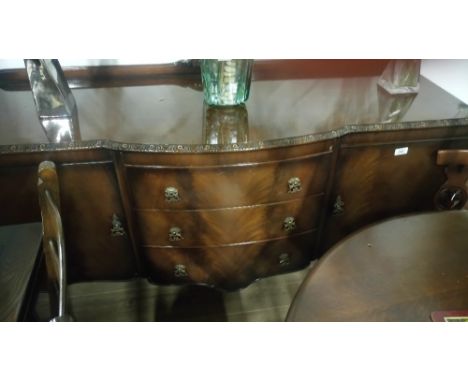 VINTAGE BREAKFRONT SIDEBOARD ON QUEEN ANNE LEGS