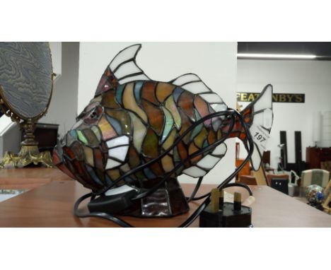 TIFFANY STYLE ' FISH' TABLE LAMP