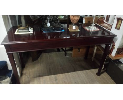 VINTAGE MAHOGANY CONSOLE TABLE , FROM SWAN HUNTERS SHIP YARD , NORTH TYNESIDE