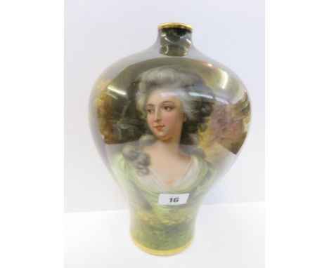 ROYAL BONN, portrait vase "Marie Antoinette" 11" vase, signed Heister Kamp