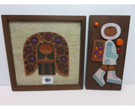 HORNSEA, 2 "Muramic" tile pictures of portrait and child