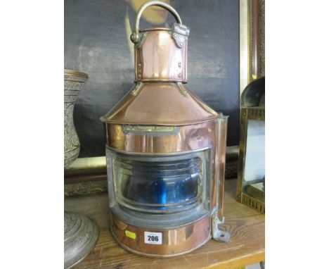 NAVIGATION LANTERN, copper starboard pattern no 24 navigation lantern, 16" height