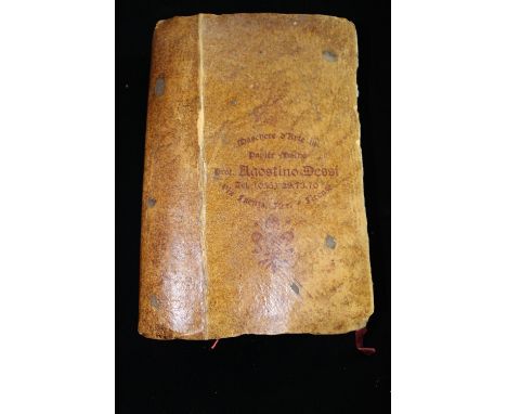 Handmade Leather bound ballooning manual by Agostino Dessi of Florence (better known for his Portrait works). 