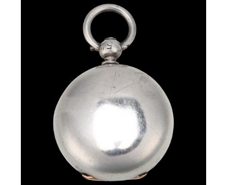 A Victorian silver and gold sovereign coin case, Thomas Johnson II, London 1883, diameter 3.5cmNo damage or repair, light wea