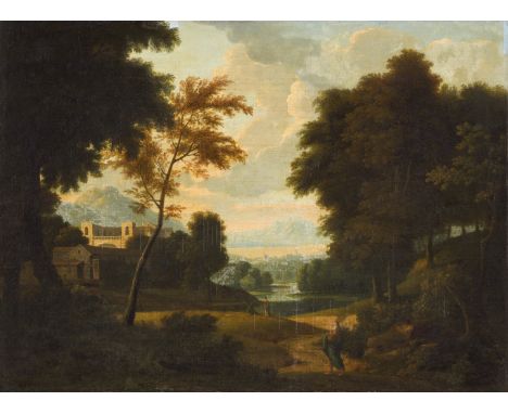 Flämischer Meister um 1700, Ideale LandschaftÖl auf Leinwand (doubliert). 50,5 x 68,5 cm.ProvenienzAlfred Kummerlé (1887-1949